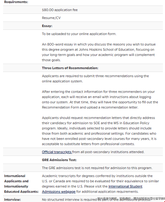 JHU大學教育政策碩士申請要求.png