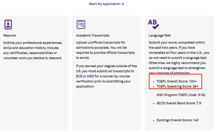 美國西北大學傳媒專業研究生托福分數.png
